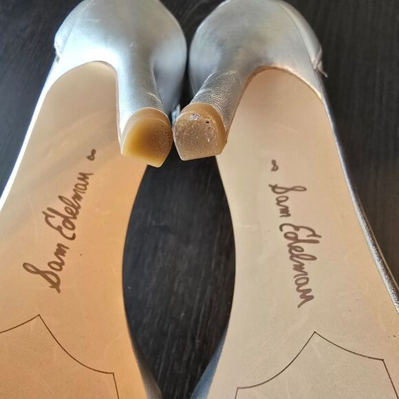 Sam Edelman Eleanor silver open toe sandal size 8 - Picture 9 of 12